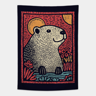 Gentle Beaver | The Cozy River Dweller Tapestry