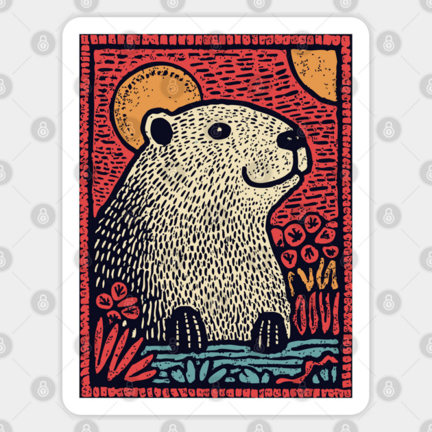 Gentle Beaver | The Cozy River Dweller Sticker by TuncGK