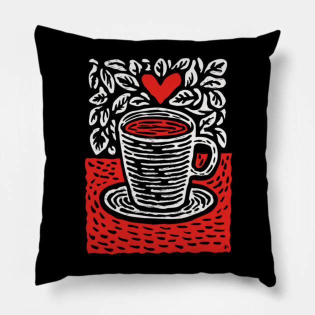 A Cup of Love | The Morning Coffee Ritual Pillow by TuncGK