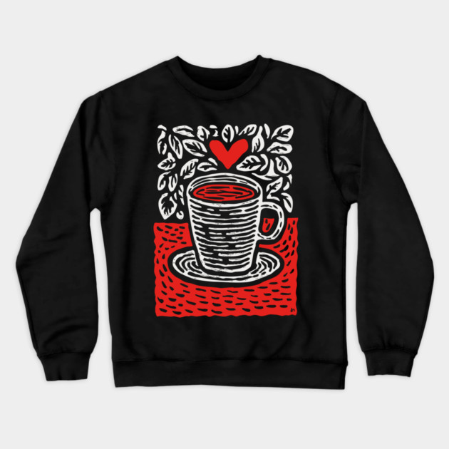 A Cup of Love | The Morning Coffee Ritual Crewneck Sweatshirt by TuncGK