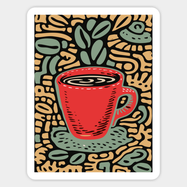 Groovy Coffee Mug | The Abstract Morning Brew Magnet by TuncGK