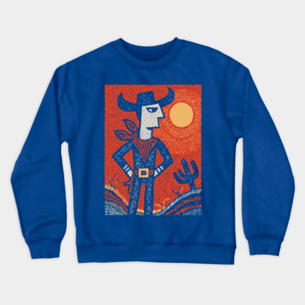 Cosmic Cowboy | The Abstract Southwestern Rider Crewneck Sweatshirt by TuncGK