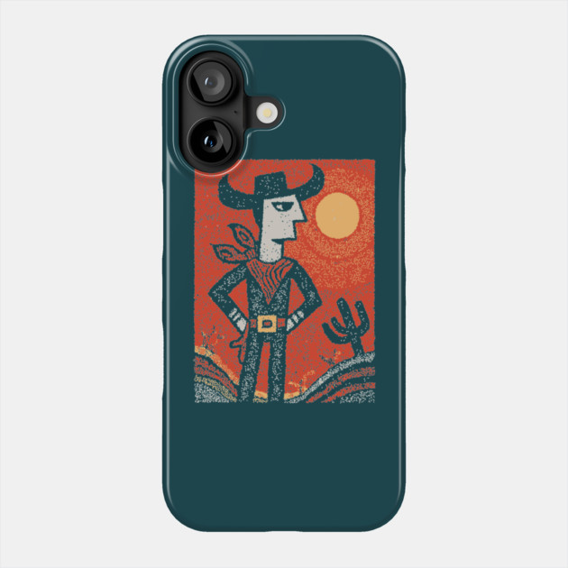 Cosmic Cowboy | The Abstract Southwestern Rider Phone Case by TuncGK