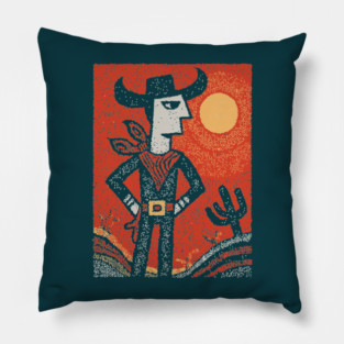 Cosmic Cowboy | The Abstract Southwestern Rider Pillow