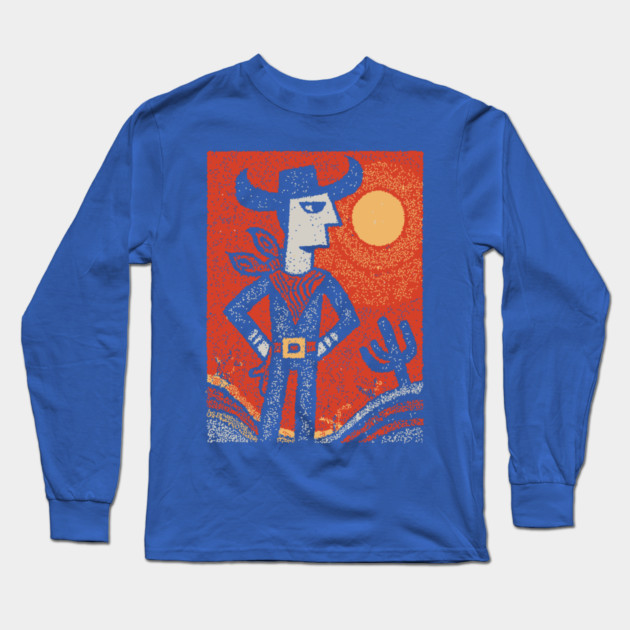 Cosmic Cowboy | The Abstract Southwestern Rider Long Sleeve T-Shirt by TuncGK