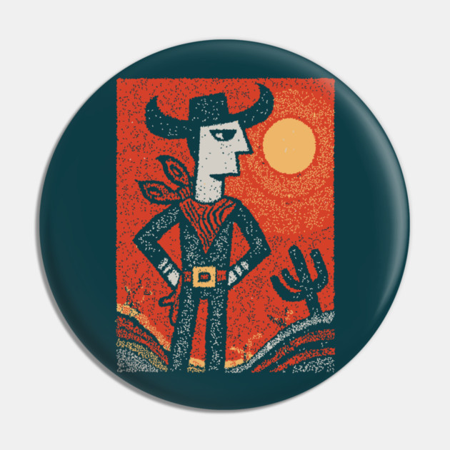 Cosmic Cowboy | The Abstract Southwestern Rider Pin by TuncGK