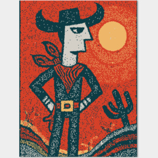 Cosmic Cowboy | The Abstract Southwestern Rider Posters and Art