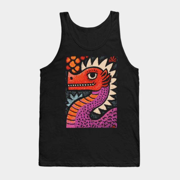 Whimsical Red Dragon | Friendly Mythical Beast Tank Top by TuncGK