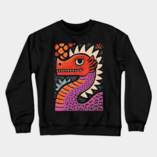 Whimsical Red Dragon | Friendly Mythical Beast Crewneck Sweatshirt