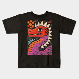 Whimsical Red Dragon | Friendly Mythical Beast Kids T-Shirt