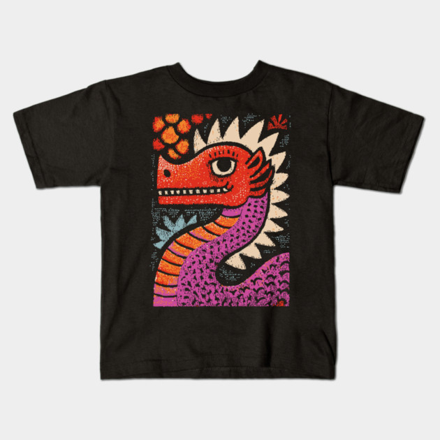 Whimsical Red Dragon | Friendly Mythical Beast Kids T-Shirt by TuncGK