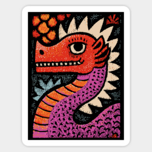 Whimsical Red Dragon | Friendly Mythical Beast Sticker
