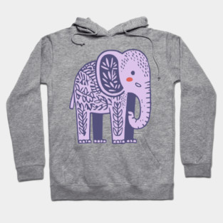 Scandinavian Folk Art Elephant | Gentle Giant Graphic Hoodie