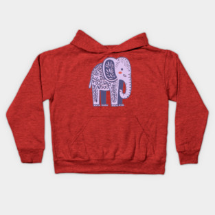 Scandinavian Folk Art Elephant | Gentle Giant Graphic Kids Hoodie