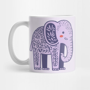 Scandinavian Folk Art Elephant | Gentle Giant Graphic Mug