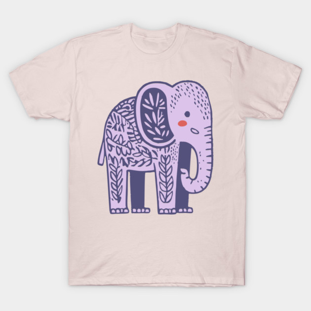 Scandinavian Folk Art Elephant | Gentle Giant Graphic T-Shirt by TuncGK