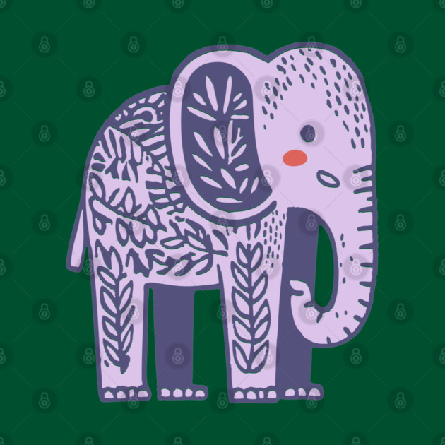 Scandinavian Folk Art Elephant | Gentle Giant Graphic by TuncGK
