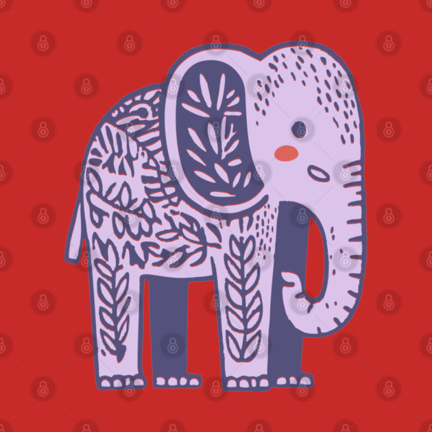 Scandinavian Folk Art Elephant | Gentle Giant Graphic by TuncGK