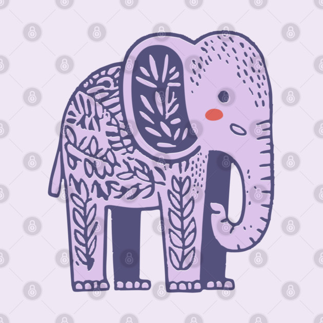 Scandinavian Folk Art Elephant | Gentle Giant Graphic by TuncGK