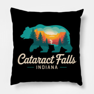 Cataract Falls Indiana Vintage Pillow