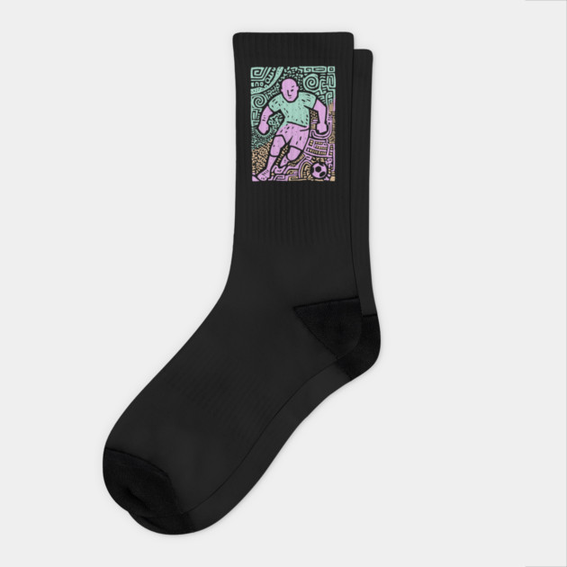 Abstract Soccer Player | The Beautiful Game Graphic Socks by TuncGK