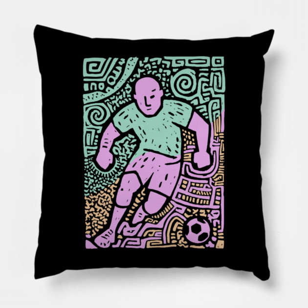 Abstract Soccer Player | The Beautiful Game Graphic Pillow by TuncGK