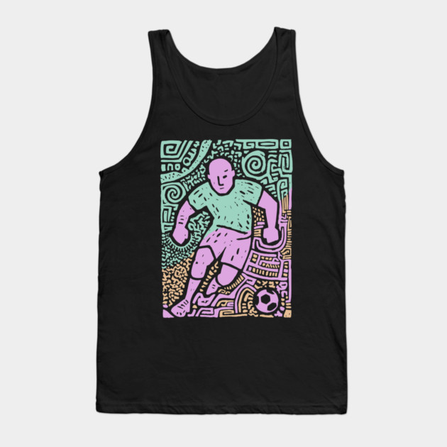 Abstract Soccer Player | The Beautiful Game Graphic Tank Top by TuncGK