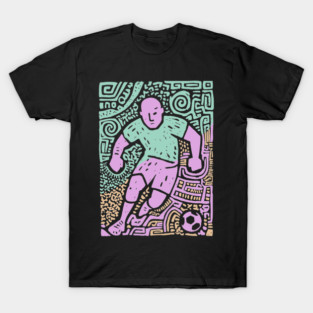 Abstract Soccer Player | The Beautiful Game Graphic T-Shirt