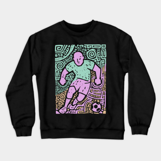 Abstract Soccer Player | The Beautiful Game Graphic Crewneck Sweatshirt by TuncGK