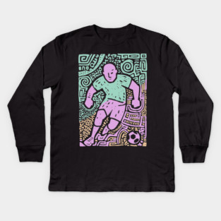 Abstract Soccer Player | The Beautiful Game Graphic Kids Long Sleeve T-Shirt