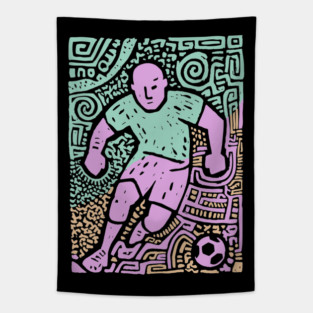 Abstract Soccer Player | The Beautiful Game Graphic Tapestry