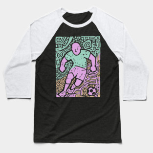 Abstract Soccer Player | The Beautiful Game Graphic Baseball T-Shirt