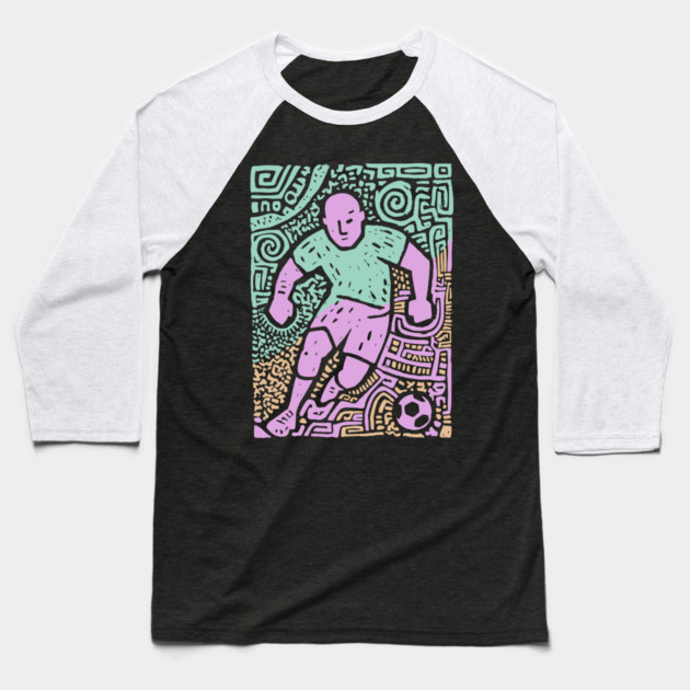 Abstract Soccer Player | The Beautiful Game Graphic Baseball T-Shirt by TuncGK
