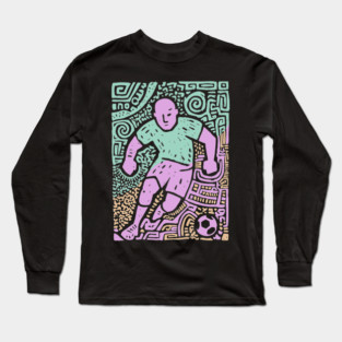 Abstract Soccer Player | The Beautiful Game Graphic Long Sleeve T-Shirt