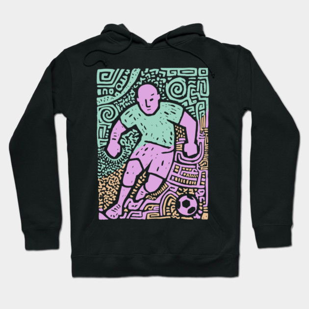 Abstract Soccer Player | The Beautiful Game Graphic Hoodie by TuncGK