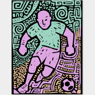 Abstract Soccer Player | The Beautiful Game Graphic Posters and Art