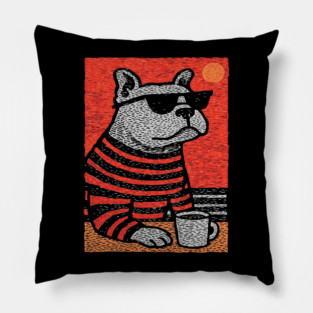 Cool Bulldog | The Sunbathing Beach Bully Pillow