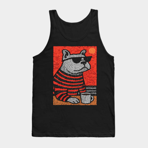 Cool Bulldog | The Sunbathing Beach Bully Tank Top by TuncGK