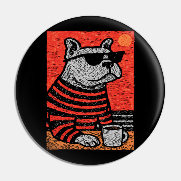Cool Bulldog | The Sunbathing Beach Bully Pin by TuncGK