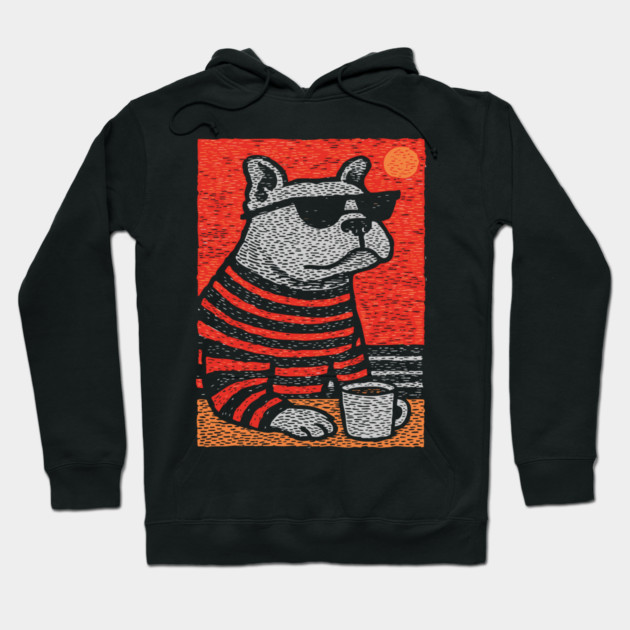 Cool Bulldog | The Sunbathing Beach Bully Hoodie by TuncGK