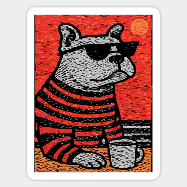 Cool Bulldog | The Sunbathing Beach Bully Magnet by TuncGK