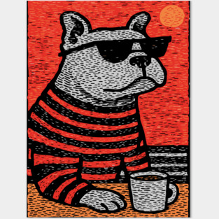 Cool Bulldog | The Sunbathing Beach Bully Posters and Art