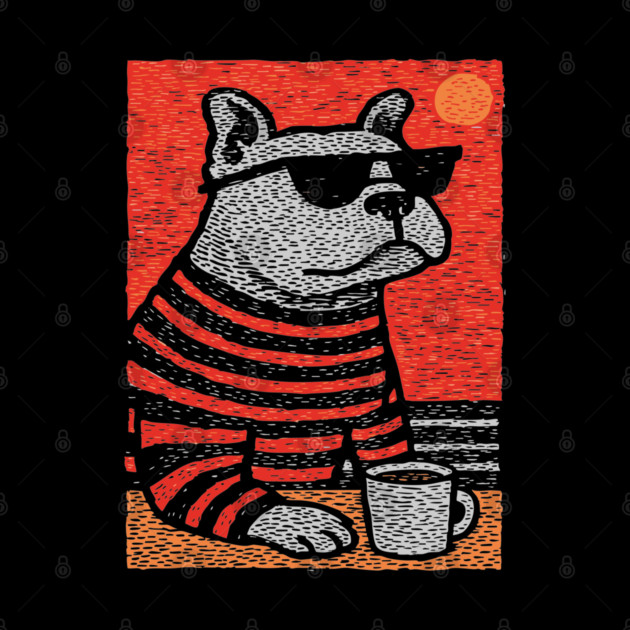 Cool Bulldog | The Sunbathing Beach Bully by TuncGK