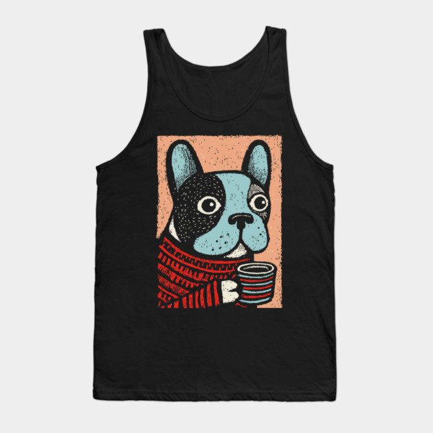 Cozy French Bulldog | The Morning Coffee Frenchie Tank Top by TuncGK