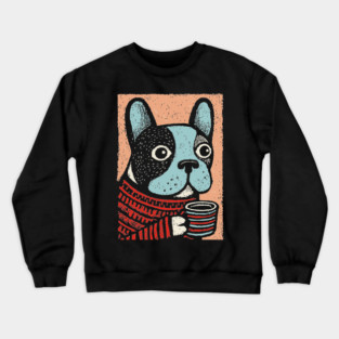 Cozy French Bulldog | The Morning Coffee Frenchie Crewneck Sweatshirt