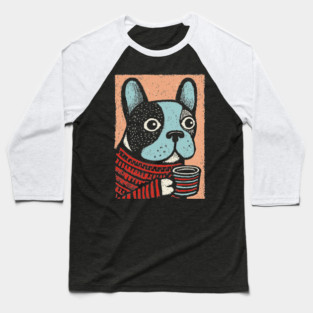 Cozy French Bulldog | The Morning Coffee Frenchie Baseball T-Shirt