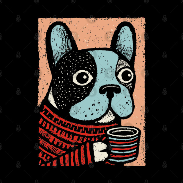 Cozy French Bulldog | The Morning Coffee Frenchie by TuncGK