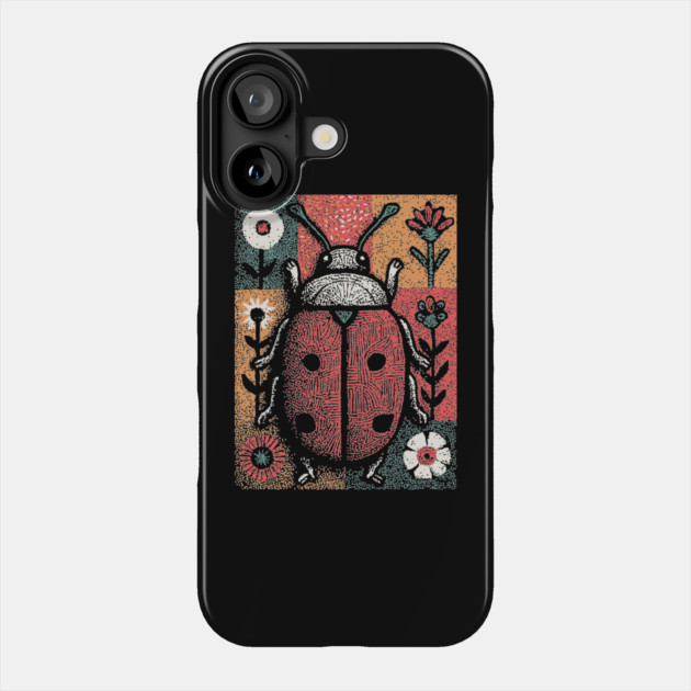 Folk Art Ladybug | The Lucky Garden Beetle Phone Case by TuncGK