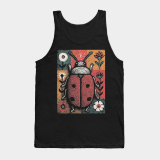 Folk Art Ladybug | The Lucky Garden Beetle Tank Top