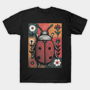 Folk Art Ladybug | The Lucky Garden Beetle T-Shirt